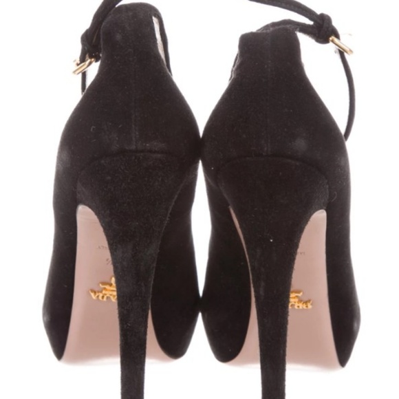 PRADA Suede Semi Pointed-Toe Pumps Size: 8.5 - Picture 4 of 5